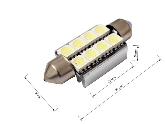 Żarówka LED canbus rurka 42 mm 8 SMD 5050 radiator